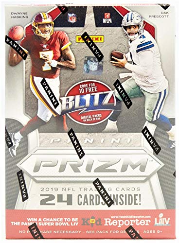 60% Off Discount 2019 Panini PRIZM Football Unopened Blaster Box of Packs with One Memorabilia Card and 3 Exclusive Lazer Parallels in Each Box Try for Kyler Murray and Nick Bosa Rookie Cards Plus