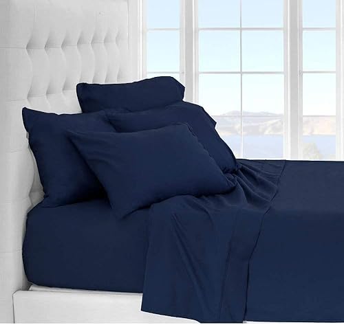 Vista 67 de Juego de sábanas de 6 piezas, 400 hilos y hotel, acabado satinado, sábana bajera ajustable de 12 a 14 pulgadas de profundidad, 100% algodón egipcio