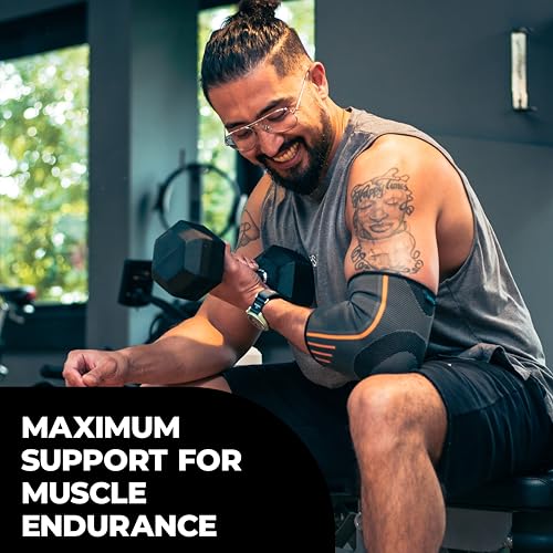 VITTO Elbow Support for Men & Women - Compression Sleeve for Tendonitis, Arthritis, Injury - Tennis Elbow Support Strap, Golfers Elbow Support, Elbow Sleeves for Weightlifting (XL, Grey, Single) - Image 4