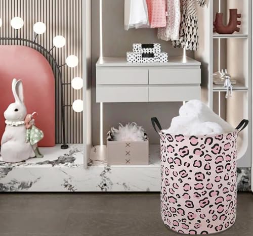 Image of Round Laundry Hamper Storage Basket Fabric Material Storage Hamper Organization Basket, Storage Bin, Gift Box with Handles for Room