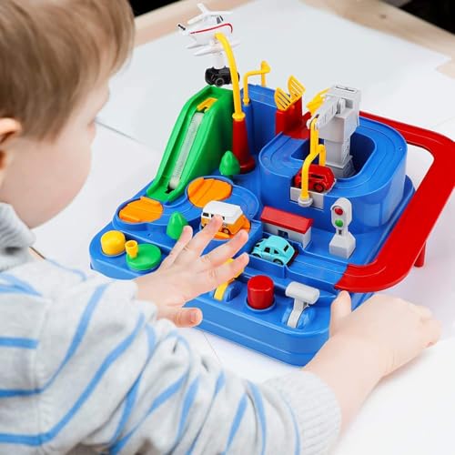 Image of Multi-Level Car Track Adventure Toy Set for Kids with 4 Cars | Interactive Push & Go Activity Board | Educational Toy for Boys & Girls