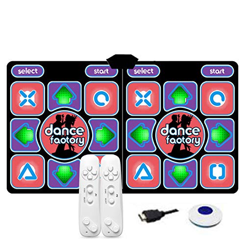 MG REAL Double HDMI Wireless Tanzmatte 13mm Leuchtende mit Massage Pad Tanzen Teppich 3D Dazzling Tanz Somatosensorisches Spiel mit Griff Haushalt Tanzmatte Cover