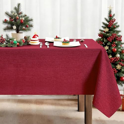 Hiasan Weihnachten Rot Tischdecke Leinenoptik Eckig Tischtuch...