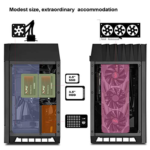 Image of Silverstone Technology LD03B-AF Airflow Version Mini-ITX Case Four Side Tempered Glass Panels Pre-Installed 2 x 120mm Fans USB Type-C x 1 SST-LD03B-AF