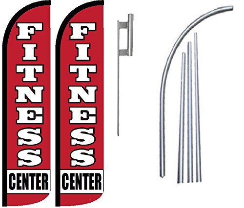 OnPoint Wares Fitness Feather Flag Kit (2) with Pole & Spike