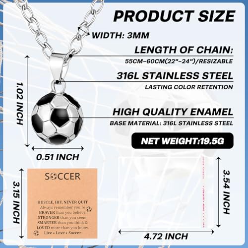 Image of Tondiamo 12 Pcs 3D Sports Ball Necklaces, Team Gifts