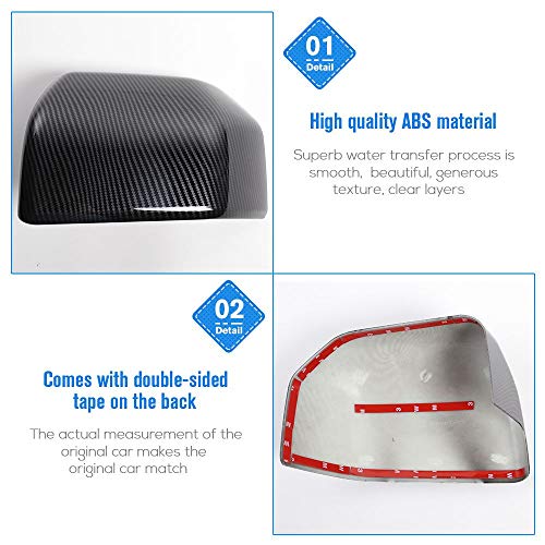 JeCar for F150 Side Mirror Cover Trim Carbon Fiber Rearview Mirror Cover Decoration Accessories for Ford F150 2015-2020 - Image 6