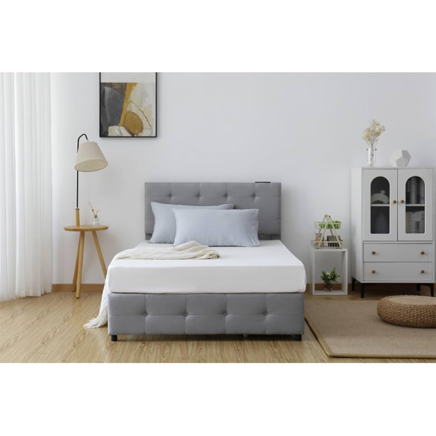 ファブリックベッド ベッドフレームのみ引き出し付き布貼りベッド 木製ライトグレー Amazon｜ベッド ファブリックベッドフレームのみ セミダブル