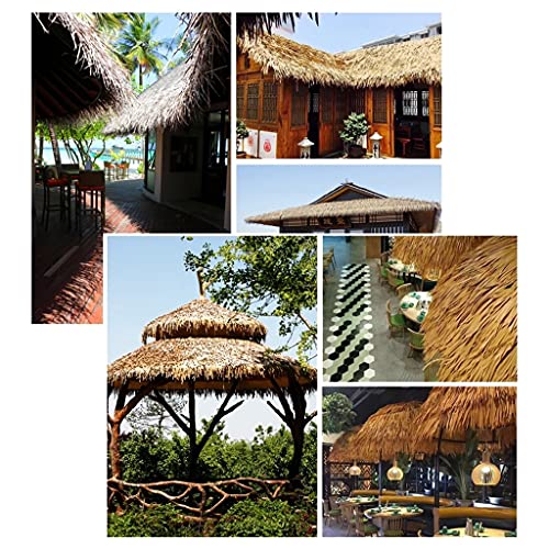 Rouleau De Chaume Artificiel Synthétique - 1,64 X 65,6 Ft (0,5 X 20 M) - Pour Toit Bar Tiki, Décoration Fête Tropicale - Imitation Herbe Mexicaine