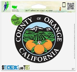 Orange County Seal California Vinyl Car Bumper Window Sticker 2" x 2"