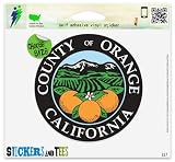 Orange County Seal California Vinyl Car Bumper Window Sticker 2" x 2"