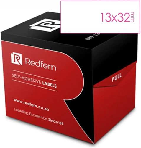 Redfern Rectangular Label Roll, 32 mm x 13 mm Size, White