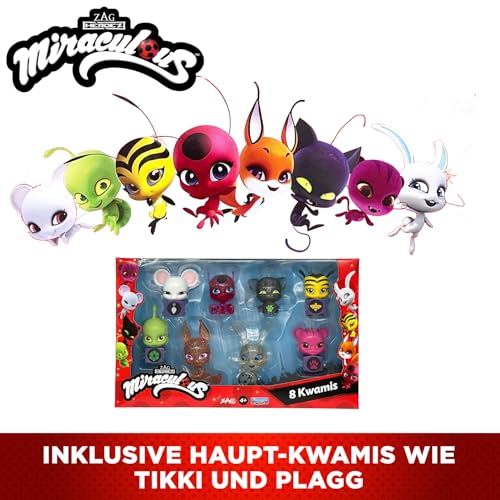 BANDAI - Miraculous - Pack mit 8 Kwamis – Mini-Figuren Sammlung - Spiel Schatulle Set mit 8 Kwamis - Kleine süße Miraculous Ladybug Figuren - Spielzeug ab 4 Jahren - P50532