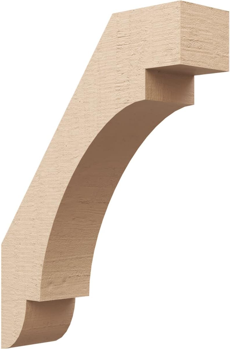 Timberthane Rough Cedar Faux Wood Aspen Knee Brace, 3"W x 12"D x 16"H, Primed Tan