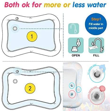 Tapis D Eau Gonflable De Bebe Tapis Eveil Eau Et Poisson Tapis De Jeux De Jeu Gonfle Coussin Gonflablede Rempli D Eau Amusement D Activite D Enfant Aider Developper Les Competences Cognitives Amazon Fr Bebe Et Puericulture