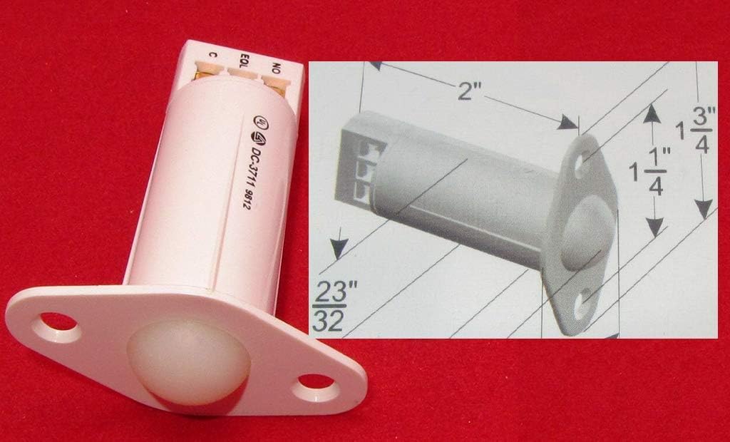 Roller Ball Recessed Button Pressure Reed Switch - Window/Door Alarm Contact Sensor Plunger with Terminals