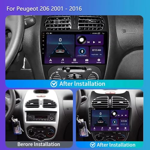 Radio Coche Bluetooth para Peugeot 308 de viaje con mapas y música 7