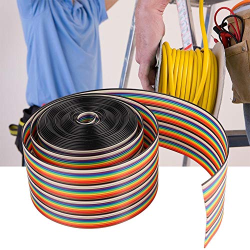 Cable plano arcoíris Walfront de silicona flexible con doble hilo superfino 6
