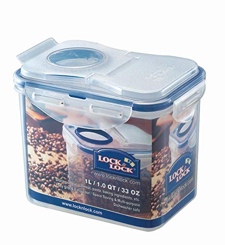 Lock & Lock HPL 812F Rechteckige Box, 1 l, Blau, Transparent, 1 Stück (Deckel, rechteckig, 1 l, Blau, Transparent, Polypropylen (PP), 151 mm