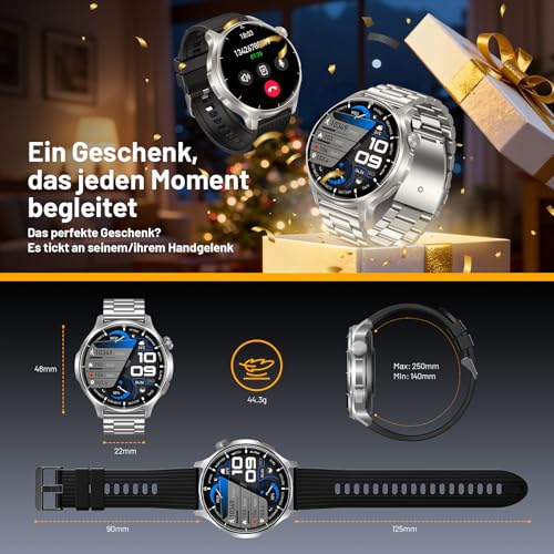 Image of Smart Watch for Men, 1.52 inch HD Fitness Tracker with Blood Pressure SpO2 Heart Rate Sleep Monitor, 110 Sports Modes, 1000mAh Battery Watches for Men Compatible with Android iPhone