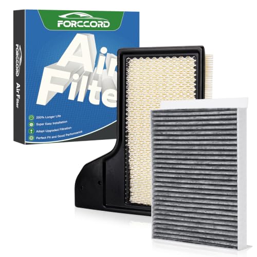 Image of Cabin & Engine Air Filter Kit for Ford Mustang 2015-2022 (2.3T) | for Mustang 15-22 /24 (5.0L), 15-17 (3.7L), Mustang 23, Replace #CF12152 CA11958, Air Filter Combo Replacement Car Accessories