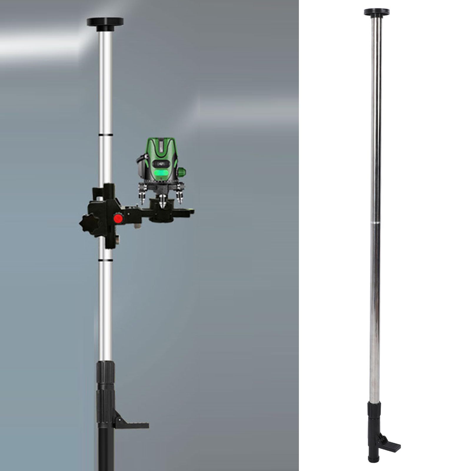 Marhynchus Poste Telescópico, Poste de Montaje de Nivel Láser Ajustable con Interfaces de 6 Mm y 15,2 Mm para Láseres Rotativos, Láseres de Línea, Cámaras y Proyectores