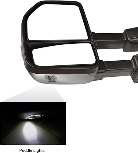 Miniatura 7 de Espejos de remolque aptos para Ford F250 F350 F450 F-550 Super Duty Pickup Truck 2017 2018 2019 2020 carcasa negra con luz de señal de giro con