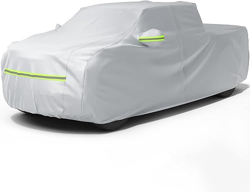 Favoto Funda de recogida para automóvil, ajuste universal, 5 capas, diseño de cremallera lateral del conductor, protección solar con luz nocturna,