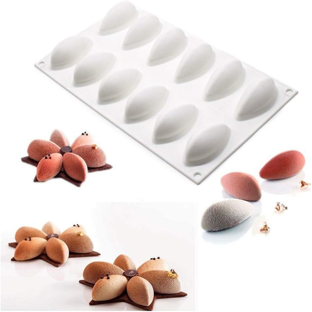 UG LAND INDIA 12 Cavity SEA Shells Cake PAN Mold French Dessert Mousse Silicone White Pastry Mould DIY Baking Non-Stick Decoration BAKEWARE