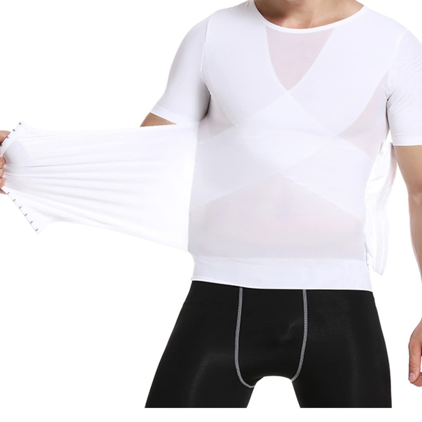 męski trymer do talii body shaper - obcisłe koszulki kompresyjne dla sportowców - oddychają podkoszulki wyszczuplają na siłownię