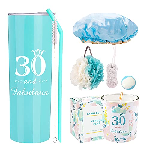 VeryMerryMakering 30th Birthday Gifts for Women - Tumbler, Decorations, Party Supplies - Happy Birthday Gift