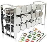 gewürzregal für schrank ✔ 🌿 INKL. GEWÜRZETIKETTEN - Zum schnelleren finden der gewünschten Gewürze, erhalten Sie ein Set mit 54 wasserfesten Etiketten mit den beliebtesten Gewürzen.