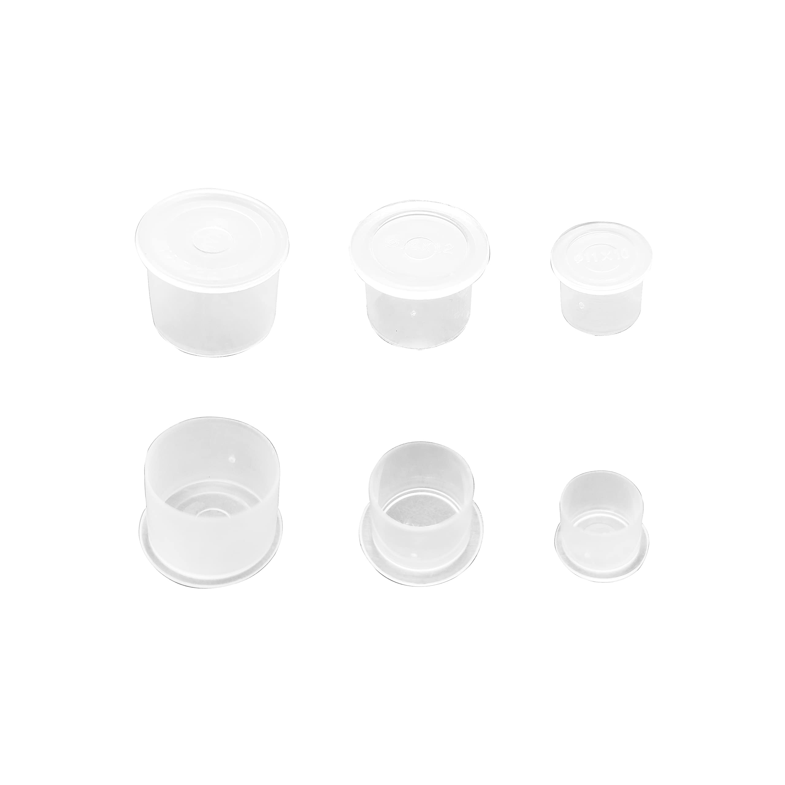 300 Stück Tattoo Tintenbecher Set - 100 S/M/L + 2 Halter + 30 Ml Schwarze Tattoo Farbe
