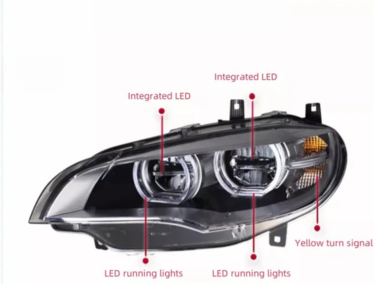 Suitable For 14-21 Compatible For BMW 2 Series Headlights F22 F23 Modified LED Lens Day Running Light Turn Signal(Right steering wheel)