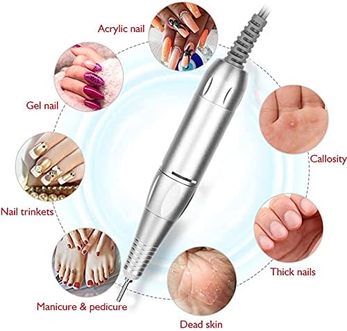 Nail Drill Handle, Professional Nail Drill Handpiece Electric Nail Polishing Machine Grinder Nail Care Replacement Handle Manicure Pedicure Drill Replacement Pen Manicure Tool Nail Drill Accessory