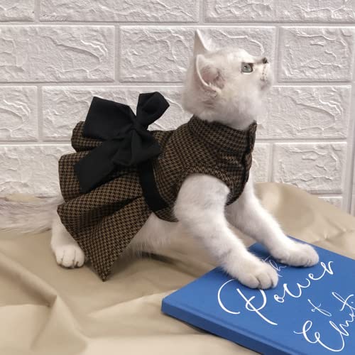 Pet Dresses For Small Dogs Cats Girl, Cute Princess Bowknot Dress Puppy Shirt All Weather Skirt Clothes Cat Apparel For Birthday Wedding Party Holiday (Xx-Small, Yellow&Black) #TOP7