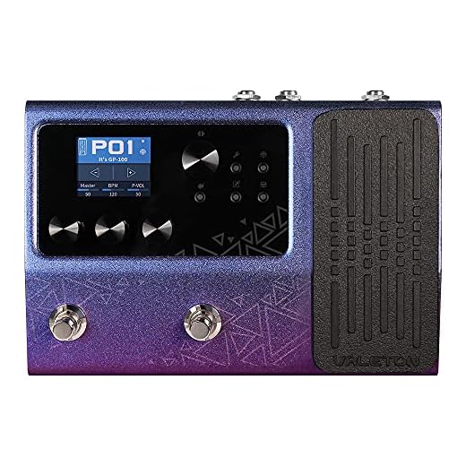 Valeton Pedal de guitarra Procesador multiefectos con modelado de expresión Gabinetes de infrarrojos Simulación Multi idioma Estéreo OTG Interfaz de audio USB Púrpura GP-100VT