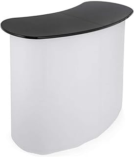 Pop Up Exhibition Counter Portable Trade Show Display Table Tension Frame Podium Banner Stand Reception 132 x 90 x 40 cm