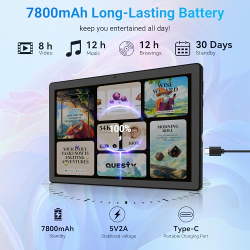 Image of URAO Tablet,11 inch Android 16 Tablet Octa-core 36GB+128GB Gemini AI | 7800mAh Battery 1280 * 800 IPS FHD 5MP+8MP Camera Wi-Fi 6,BT 5.4 GMS Support 1TB Expansion with Keyboard Stylus Headphone