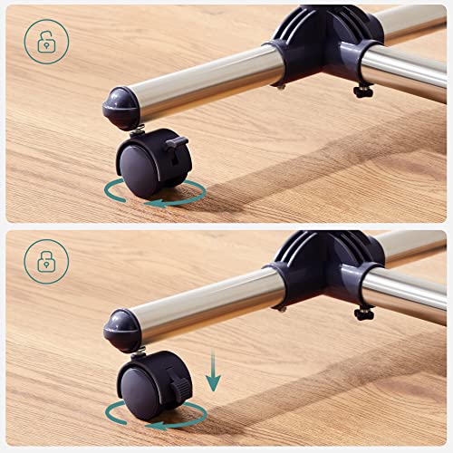 Portant vêtements réglable 97-165 cm, roulettes frein Songmics