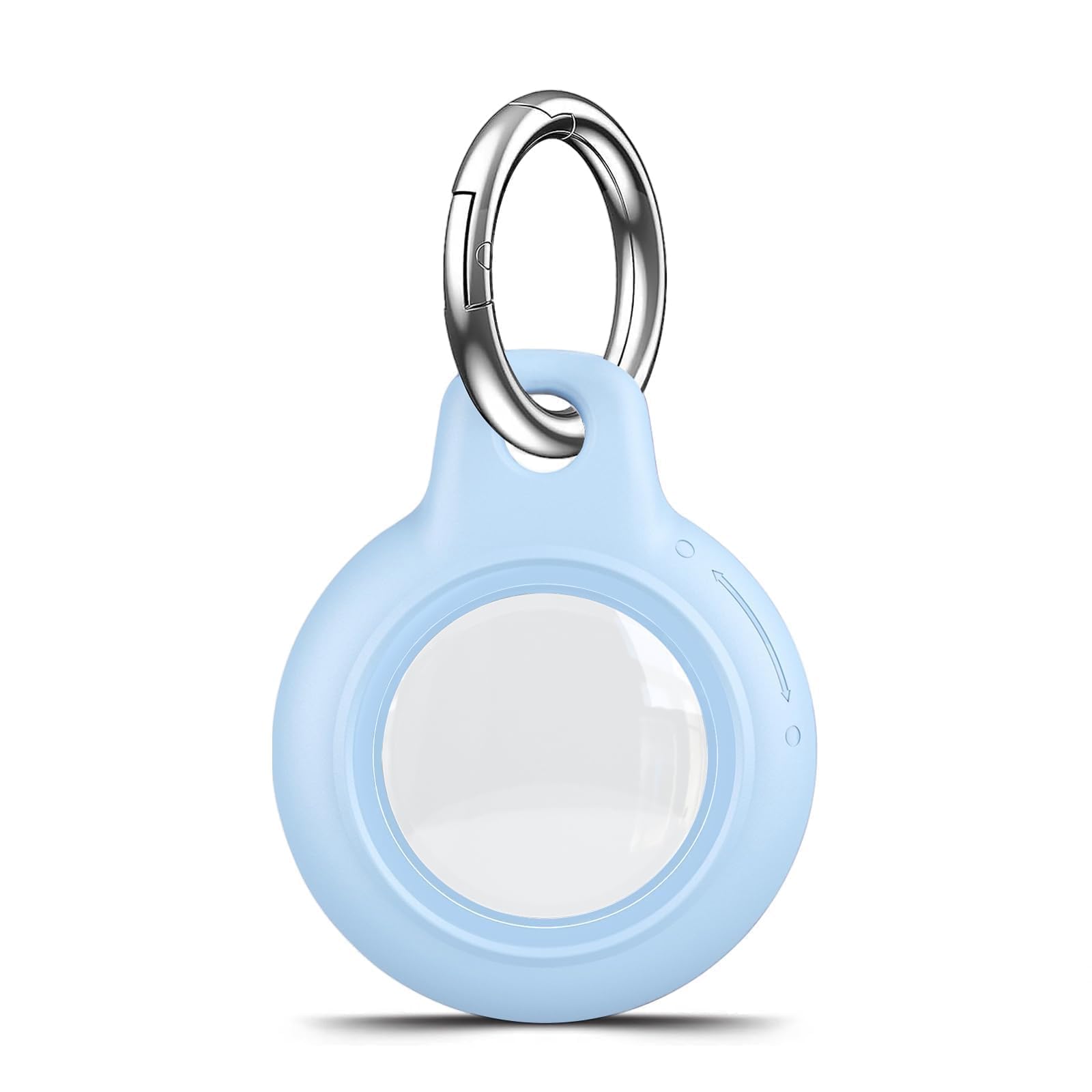 MOLOSLEEVE 1 Pack Waterproof for Apple for AirTag 2nd &amp; 1st Gen Holder, for Air Tag Case with Keychain, PC Hard Shell Swivel Buckle, for Airtag Case Suitable for Tracking, Bags, Luggage, (Light Blue)