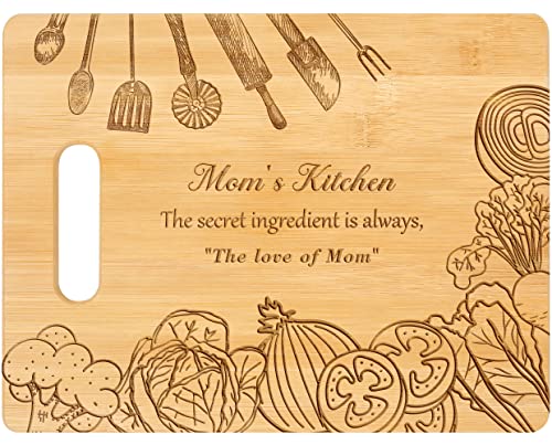 Product Image of the Gifts for Mom, Chritas and Birthday Gifts for Mom from Daughter Son - Unique Engraved Wood Cutting Board for Mom Birthday Gifts, Personalized Mom Gifts for Christmas Mother’s Day (8.5 x 11 inch)