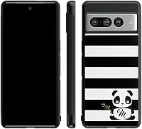Vista 5 de Black White Panda Personalized Black Rubber Phone Case Compatible With Google Pixel 10, 10 Pro, 10 Pro XL, 9a, 9 Pro, Pixel 9, Pixel 9 Pro XL, 8a, 8