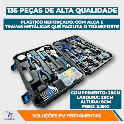 Jogo de Ferramentas Profissional Menegotti 135 Peças com Maleta