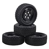 Mxfans 4-Hole Wheel Rim&U Pattern Tyre Tire 20662 for RC1/10 On Road Rally Car Set of 4