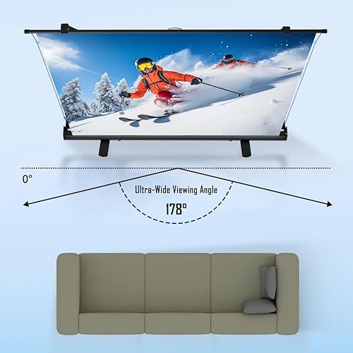 Miniatura 7 de Pantalla de proyección móvil 4K 3D, 60 pulgadas, 72 pulgadas, 80 pulgadas, 92 pulgadas, ultra HD, manual, para cine en casa, cine, interior y