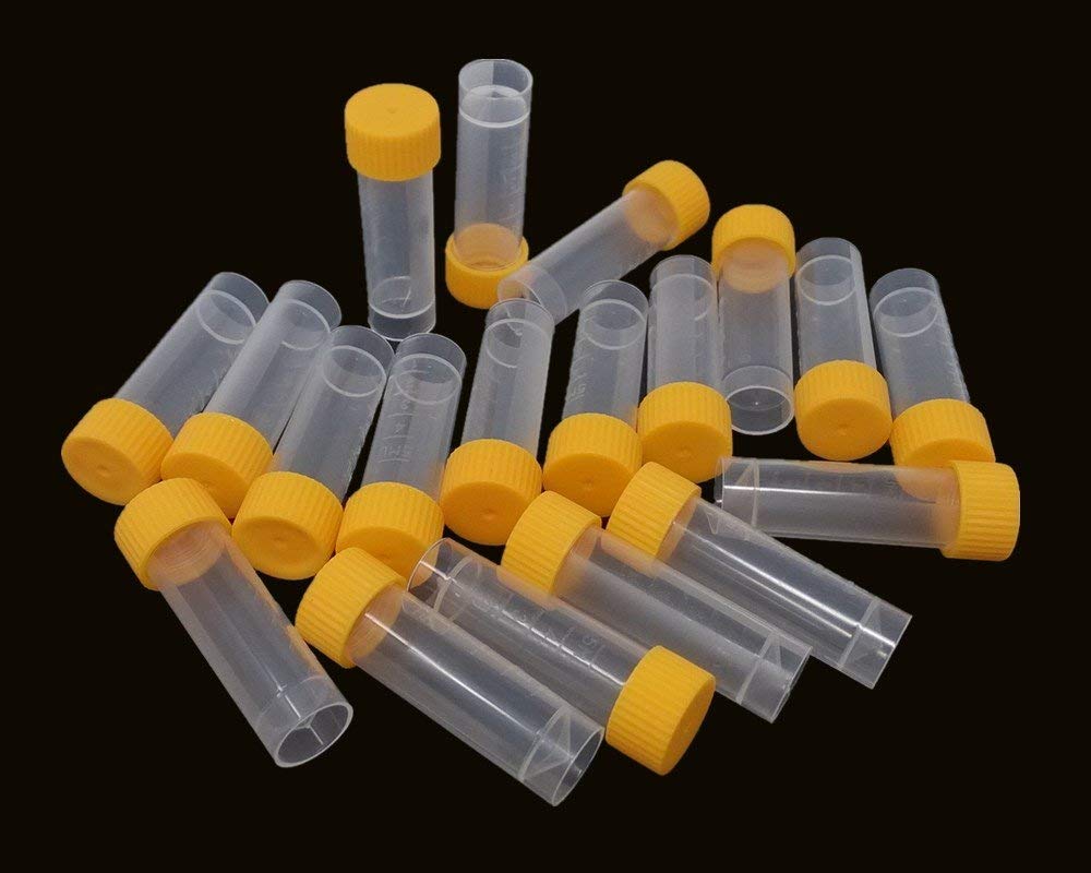 DIY Crafts Plastic Clear Color Graduated Vial Tube with Screw White & Random Caps Refillable Perfume Bottles Mix Color (Pack Of 25 Pc, Clear Color) 1