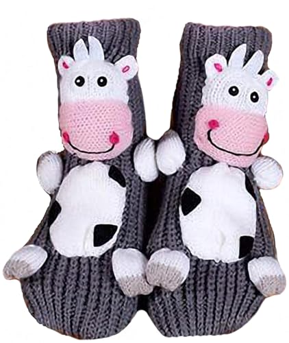 Image of Women's Non-slip Household Floor Socks Knit Casual Animals Slippers Socks Christmas Stockings Decor