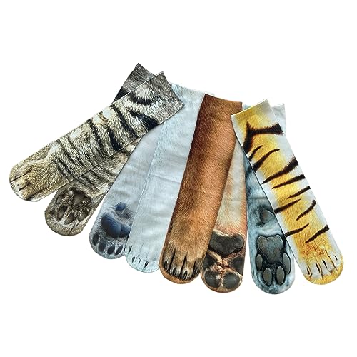 Calcetines de patas de animales novedosos, calcetines divertidos 3D para hombre y mujer