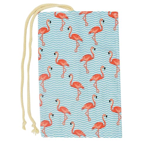 Image of Flamingo Colored Canvas Pencil Wrap Pencils Roll Up Holders Sketch Pencil Organizers for Artist Adult Coloring Travel Storage With 48 Slots(Flamingo)
